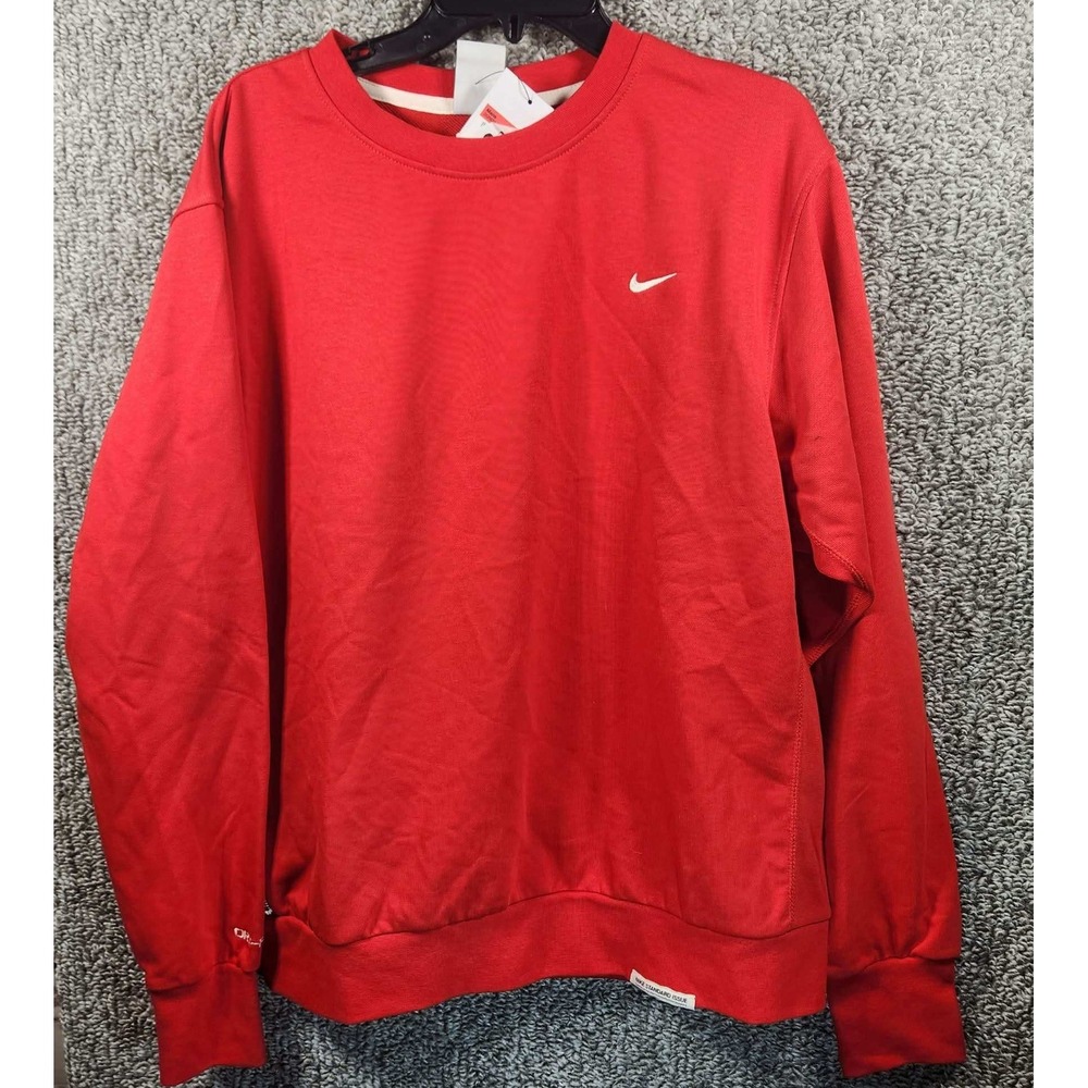 Nike Sweatshirt Red Standard Issue Dri-FIT Loose Fit Mens Large